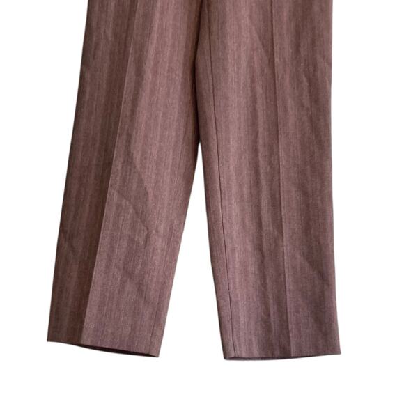 Vintage Womens Dress Pants Sz 28 Cherry Herringbone Wide Leg 1970s Pleated Masc - Picture 9 of 16